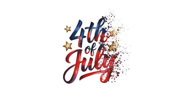 4th of July Celebration with Stars and Splatter Effect.