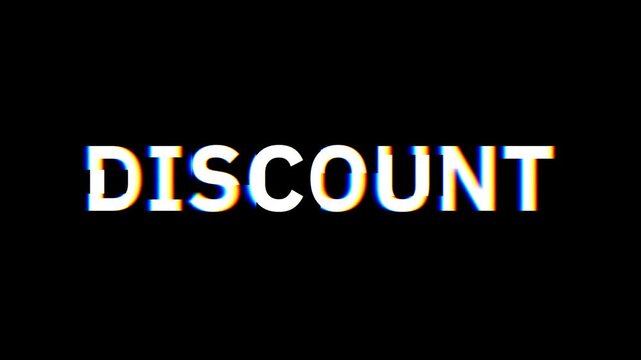 Bold Discount text animation on a black background with clean dynamic motion. Ideal for retail ads, ecommerce promotions, sales campaigns, banners, social media and marketing videos.