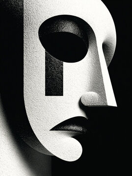 abstract black and white surreal portrait
