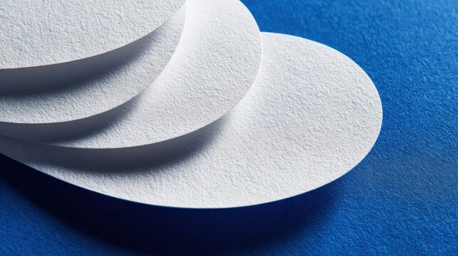 Calm corporate greeting card: white paper shapes on blue backdrop for appreciation