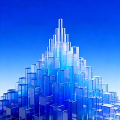 Fototapeta premium Minimalist Geometric Glass Tower Installation Art