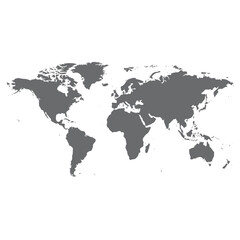 Obraz premium World Map Graphic - Global Continents Silhouette on White Background