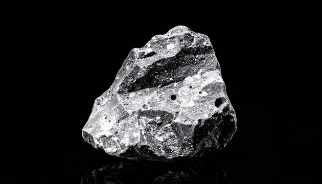 High resolution moon regolith sample on black background