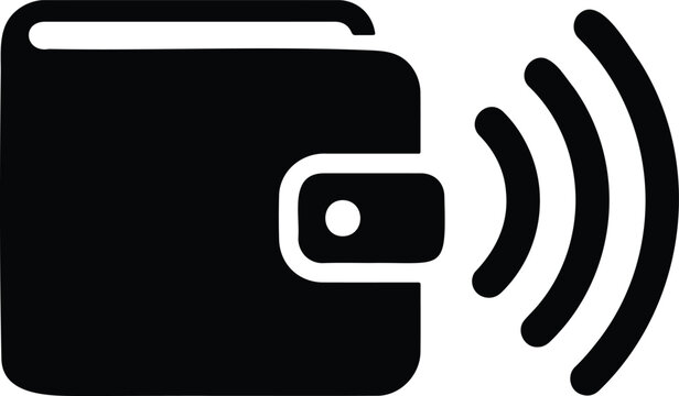 Wallet with wireless payment symbol e commerce payment system wireless