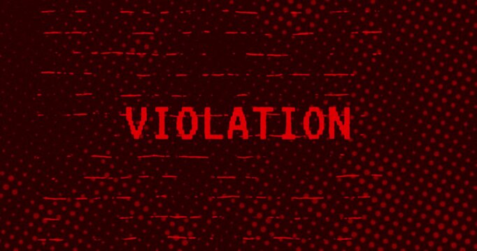 Violation text - Red Effect Glitch