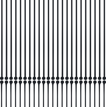 Long matches or sticks with round ends held vertically.