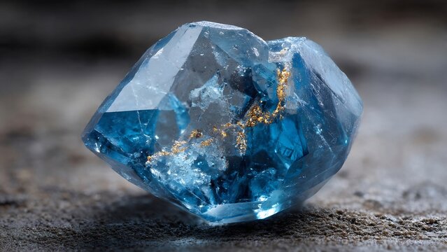 Large Blue Diamond Gemstone Mineral.