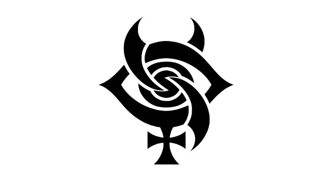 Black Celtic knot symbol logo design.