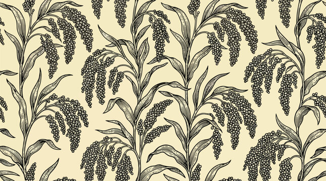 Fern leaf pattern botanical illustration texture.