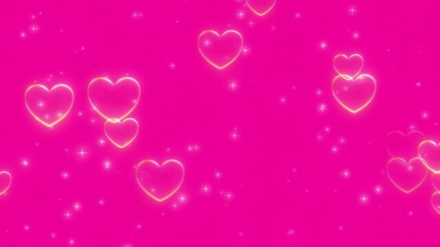 Deep Pink FF1493 Hex Code - Transparent hearts soap bubbles balloons sparks shimmer glitter flying movement holiday valentines day seamless loop animation background futuristic energy 