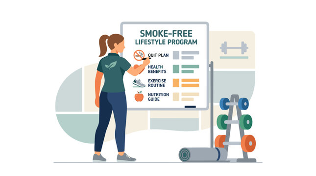 Person Participating In Smoke Free Lifestyle Program Demonstration.
