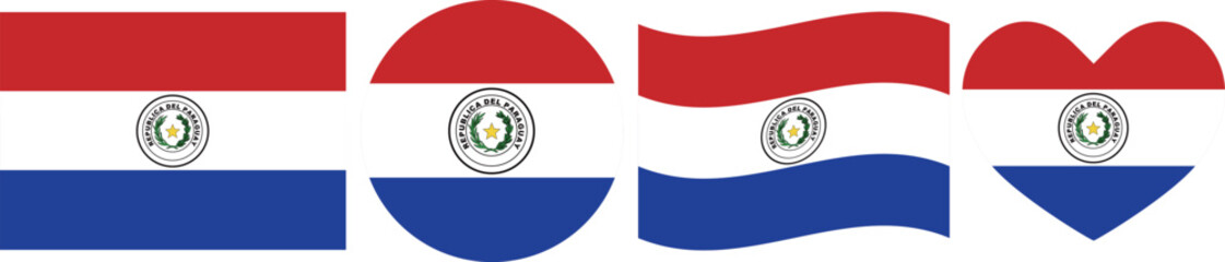 Obraz premium Paraguay flag illustrator country flags symbol National Collection International Set