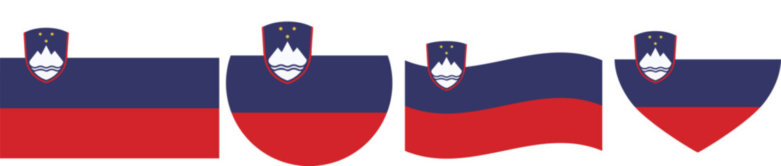 Obraz premium Slovenia flag illustrator country flags symbol National Collection International Set