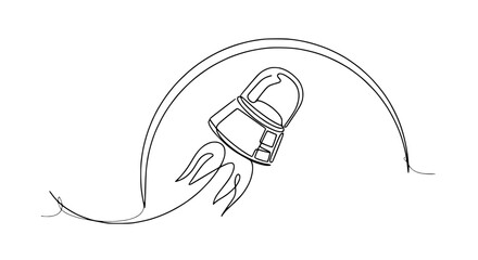 Obraz premium Minimalist Rocket Launching, Single Line Art, Abstract Arc and Flame