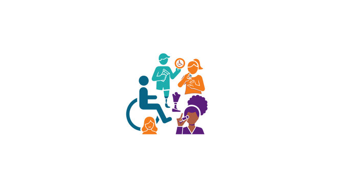 Diverse people icons in colorful illustration.