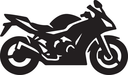 Bold silhouette motorcycle icon vector isolated on white background, clean modern transport symbol. © MdNazmul