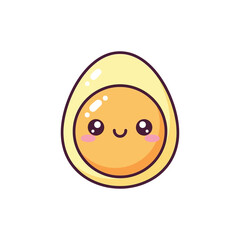 Fototapeta premium Cute Smiling Egg Character Face.
