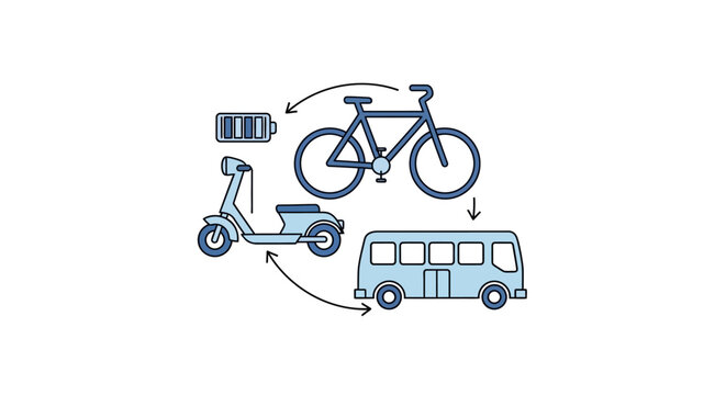 Transportation modes and battery swapping concept.