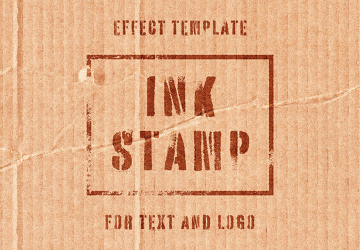 Cardboard Ink Text Effect &ndash; Stamping Typography for Logo, Poster & Branding (PSD)