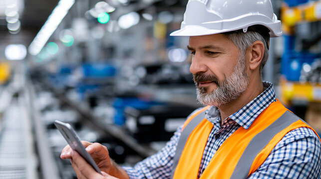 Supply chain disruption aftermath, empty production line with missing component bins visible, single operations manager photographing halted assembly for executive report, ideal for supply chain dis