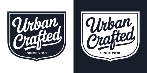 Obraz premium Urban crafted vintage shield logo design for a modern brand