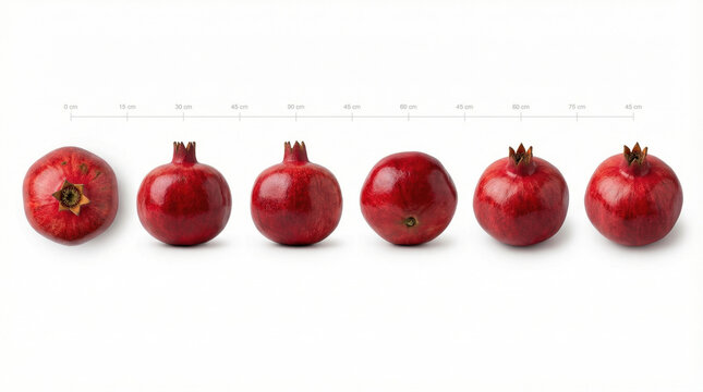Pomegranate Multi Angle Perspective Row on White