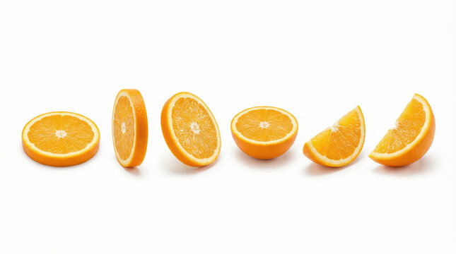 Orange Slice Arrangement Isolated on White