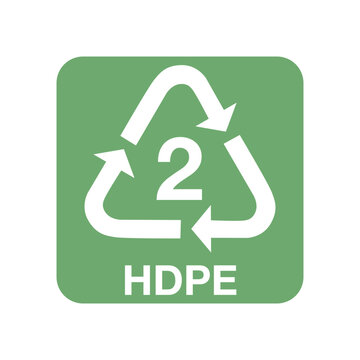 HDPE Plastic Recycling Code 2 Symbol Icon for Product Packaging Sustainability Labeling and Waste Sorting Compliance