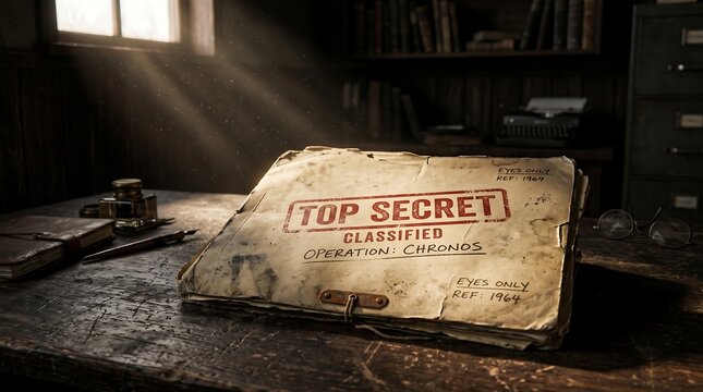 Top Secret Document Folder with Classified Information