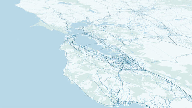 Modern minimalist vector map of Palo Alto, California, USA. High-quality scalable illustration of Palo Alto city grid, Stanford University campus, and Silicon Valley layout for posters