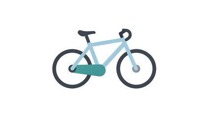 Fototapeta premium Blue Bicycle with Teal Chain Guard in Minimal Style