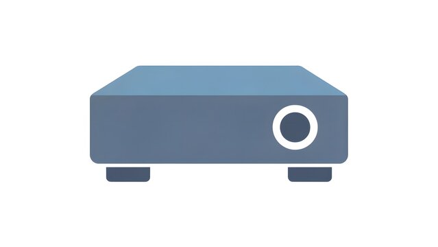 Blue Projector Device with Circular Lens on Front