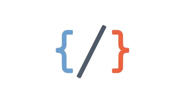 Minimal Code Braces Icon with Slashed Divider