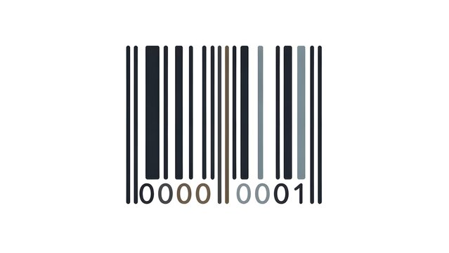 Vertical Barcode Design with Numeric Digits and Color Variations