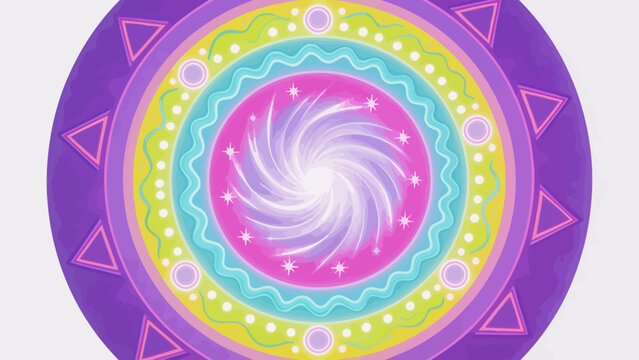 Colorful geometric mandala design