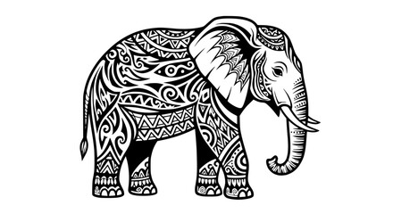 Fototapeta premium Tribal Elephant Tattoo Design