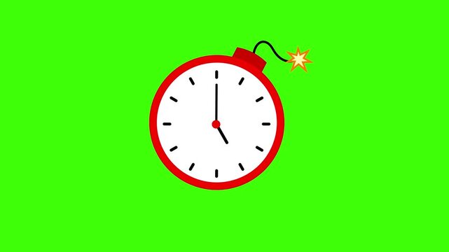 Bomb Timer Countdown with Fuse Deadline Pressure Concept 4K