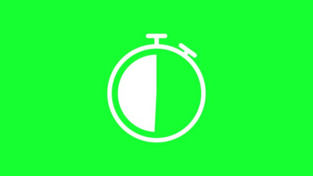Stopwatch Countdown Circle Progress Timer 1 Half Quarter Animation 4K