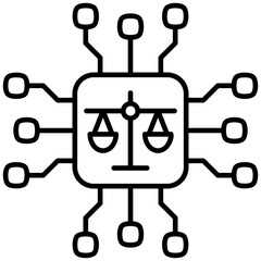Naklejka premium Ethical AI Decision-making Icon - AI Ethics Set