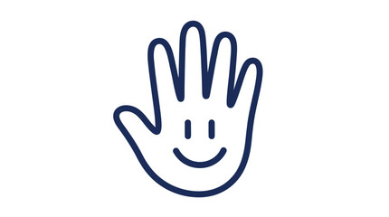Obraz premium A friendly hand drawing with a happy smiley face design expressing joy and welcome, perfect for communication and positive interaction concepts on transparent background.