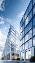 Obraz premium Modern office building exterior, corporate architecture, business center concept.