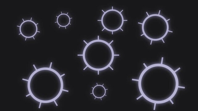 Animated White COGS spinning on Dark Background
