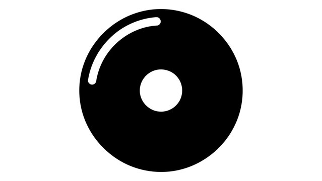Remastered movie disc icon, vector illustration of a digital media storage disc representing film and entertainment medi