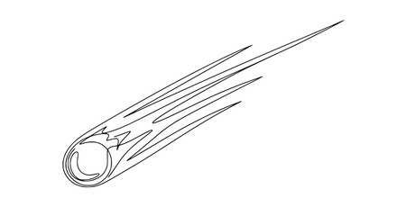 Meteoroid Streak Line Art - Falling Cosmic Object with Tail © Akun