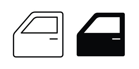 car door icon set. Black vector symbols © Surya