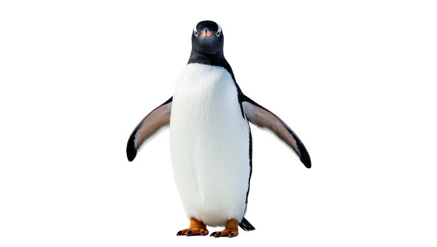 Standing Emperor Penguin with Grey Wings and Black Head