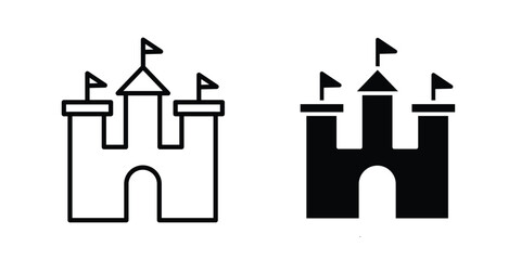 Castle icon set. Black vector symbols © Surya