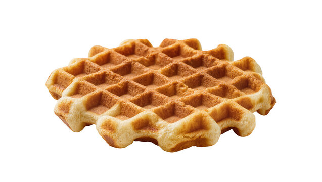 Golden brown Belgian waffle with deep grid pattern