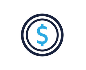 Obraz premium Dollar coin symbol isolated on white background, represents money, finance, investment, currency, payment, business and economy concept.
