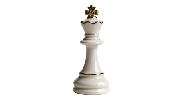 Elegant Ivory Chess Queen with Gold Crown and Detailed Base